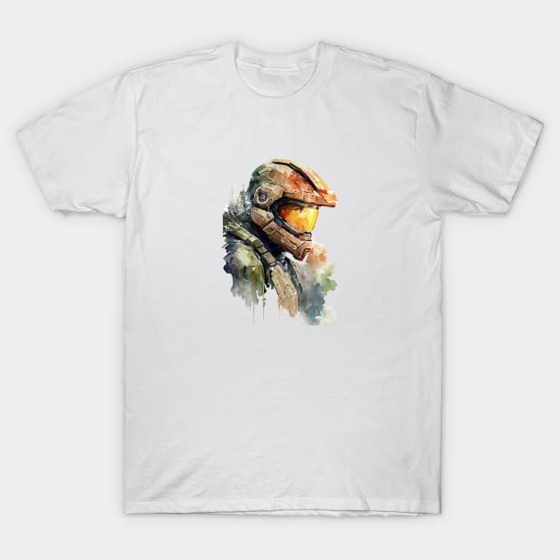 Halo Master Chief Watercolor - Original Artwork T-Shirt by Labidabop